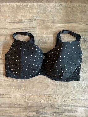 Cacique Polka Dot Bow Lightly Lined Balconete Bra